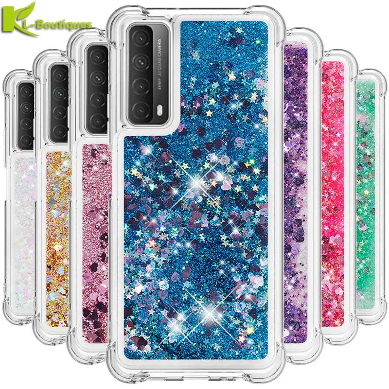Блестящий Жидкий чехол для Huawei P8 P9 P10 P20 P30 P40 Lite Pro P Smart 2021 2019 Mate 20 30 Honor 10 Y3 Y7 Y6 Y5 2017 |