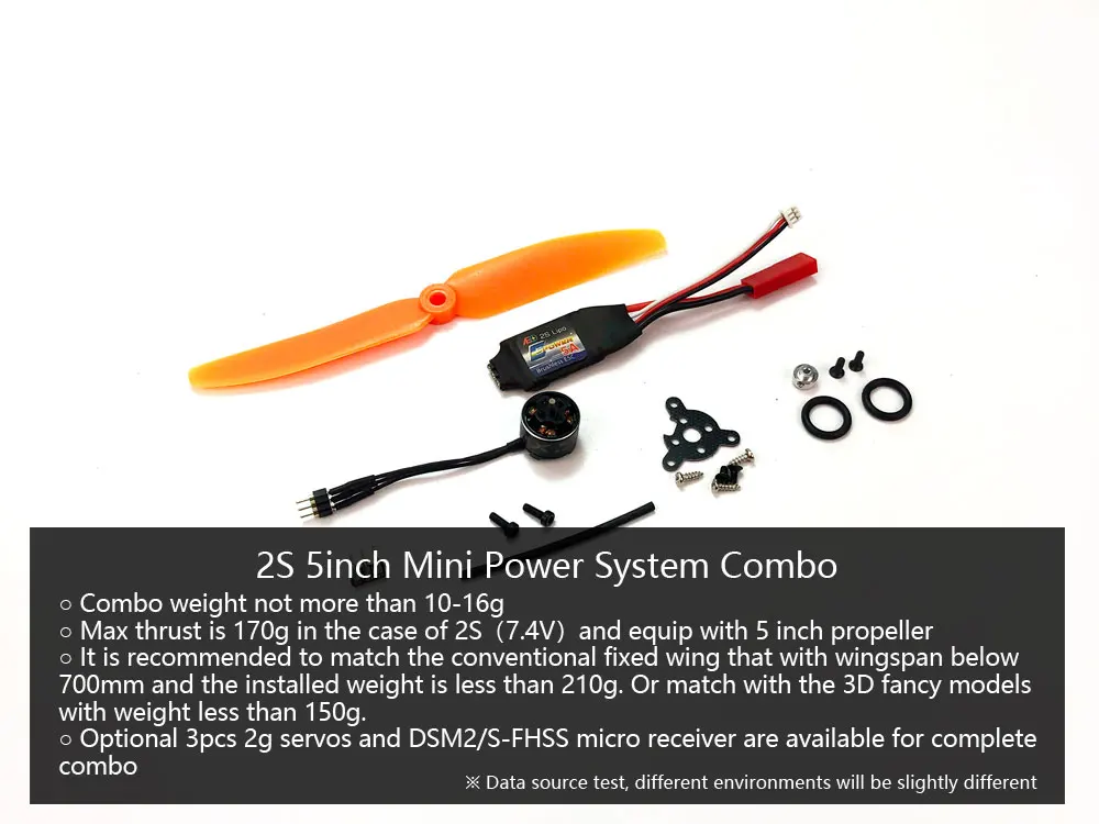 Устройство 2S с микро-мощностью двигателем 1106/1108 ESC сервоприводом пропеллером для