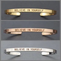 hot sale cuff bracelet live in the moment believe in yourself friends gift engraved letters zinc alloy cuff bangles
