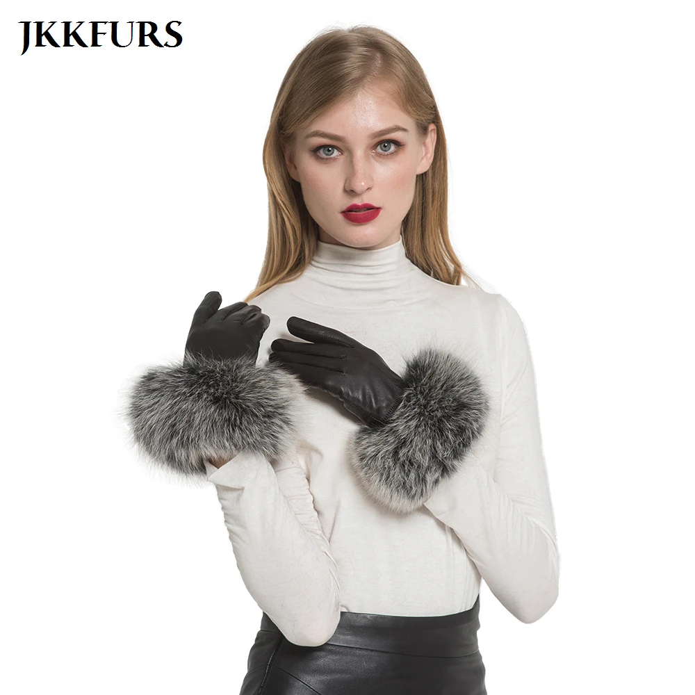 Женские перчатки из натуральной кожи зимние теплые овчины и натурального