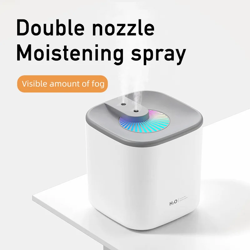 

iHoven Air Humidifier Essential Aroma Diffuser Double Nozzle With Coloful LED Light Ultrasonic Humidifiers Aromatherapy Diffuser