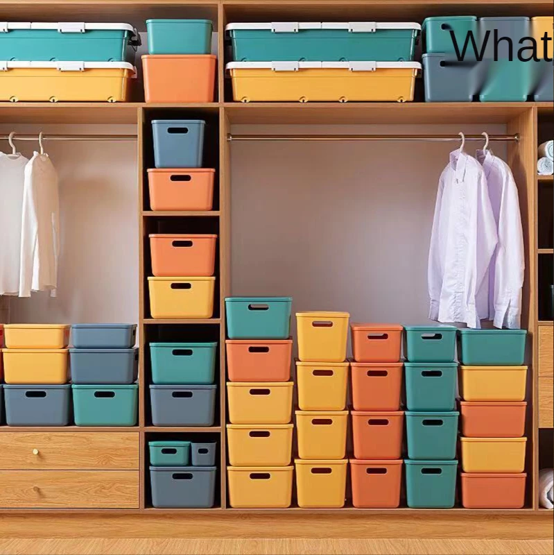 

Desktop storage boxes Color plastic storage boxes, snacks with lids, cosmetics, underwear storage boxes and neat storage boxes
