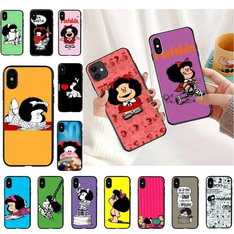 

cartoon Mafalda Phone Case For iPhone 11 8 7 6 6S Plus 7 plus 8 plus X XS MAX 5 5S XR 12 11 Pro max se 2020 Funda Cover