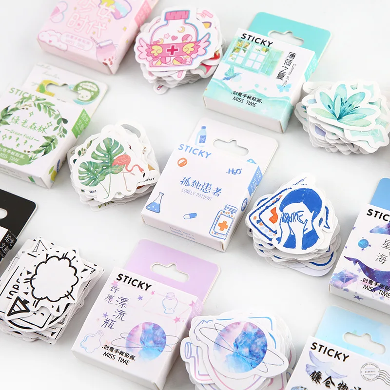 Pegatinas creativas para ordenador y tel&eacute;fono m&oacute;vil, 46 Uds., Material de decoraci&oacute;n, pegatinas para DIBUJOS ANIMADOS, 9 estilos-3