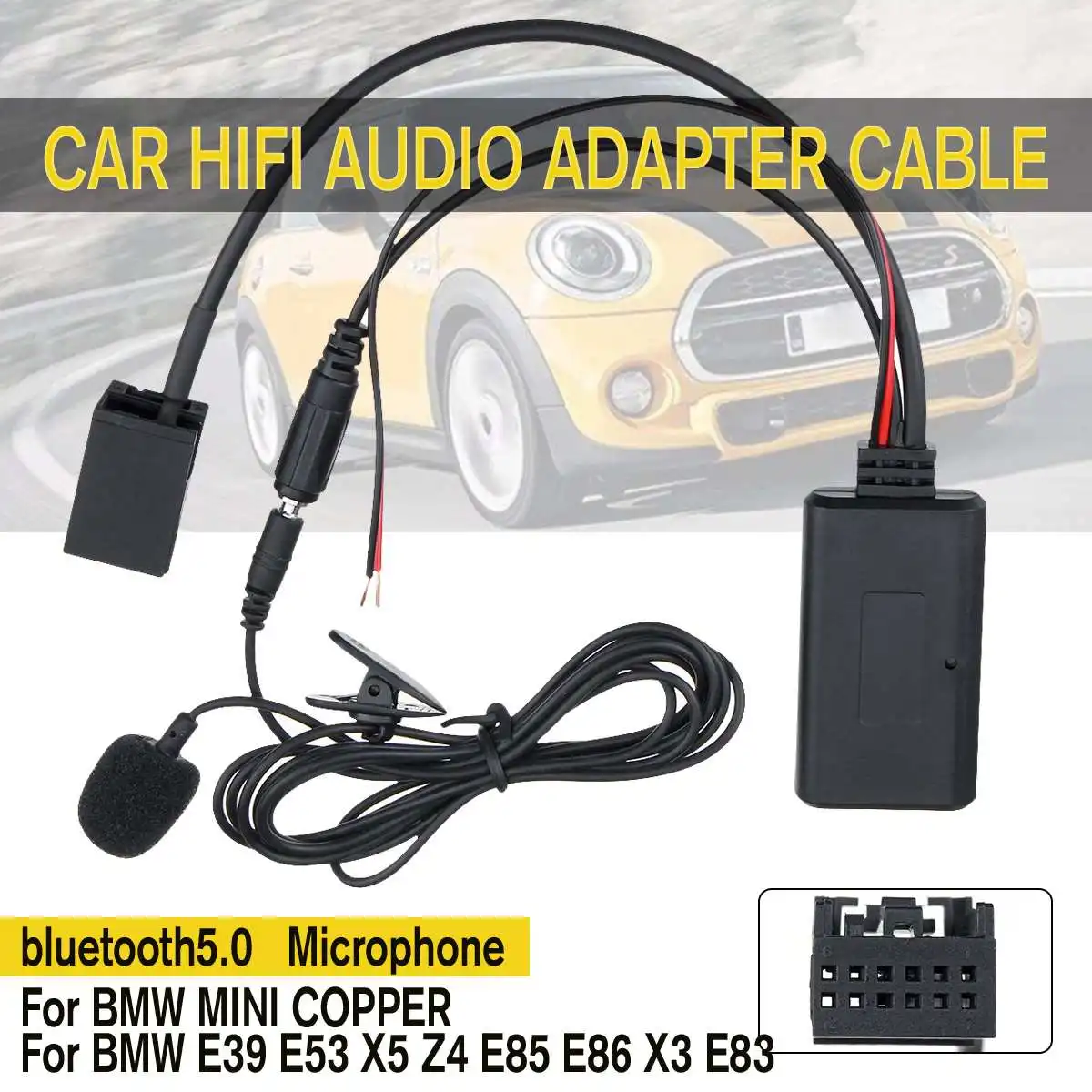 

AUX Car Audio bluetooth 5.0 HIFI Cable Adaptor Microphone For BMW E83 85 86 for MINI COOPER
