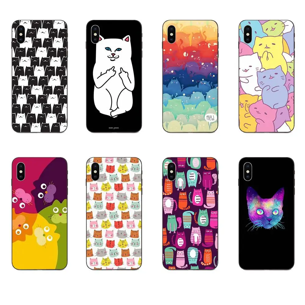 Красочные кошачьи кошки обои для Galaxy A3 A5 A6 A6s A7 A8 A9 A10 A20E A30 A40 A50 A60 A70 A80 A90 Plus 2018 TPU
