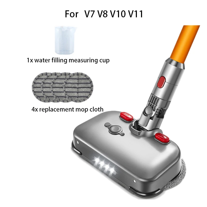 

Электрическая головка щетки для влажной и сухой уборки со светодиодный светильник кой для Dyson V7 V8 V10 V11, сменные детали с 4 насадками для швабр...