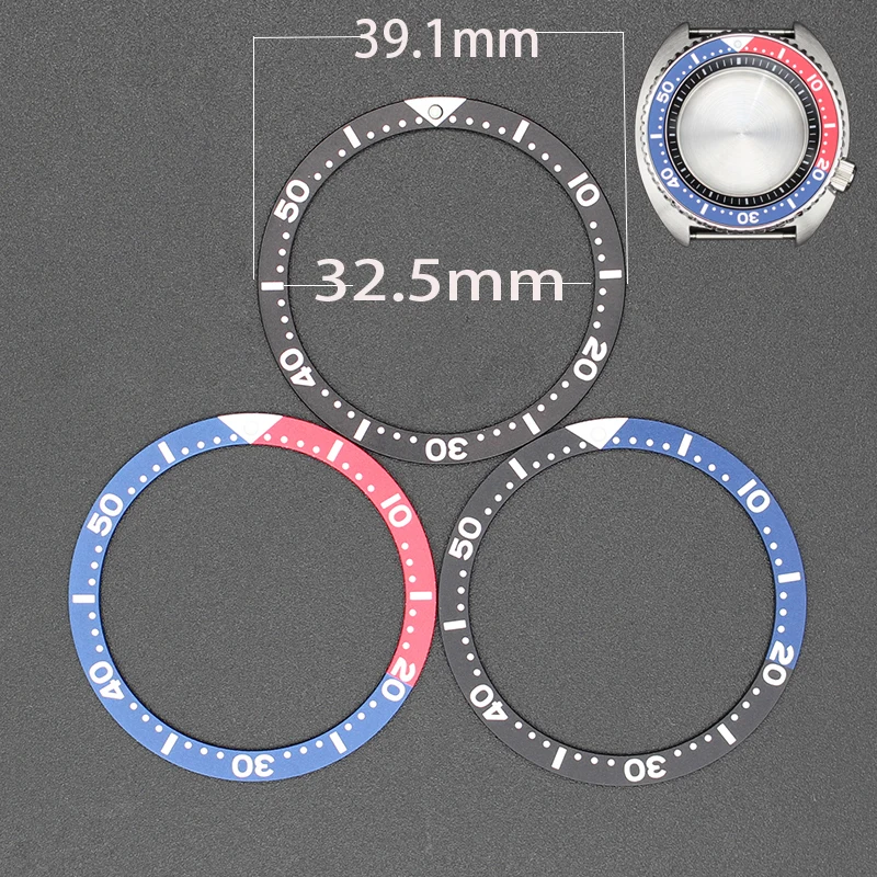 Anillos de inserción de bisel de aluminio plano de 39,1mm, compatibles con SKX007 SKX009 Japón SKX 45mm, cajas de reloj de tortuga, accesorios de repuesto, piezas de relojes