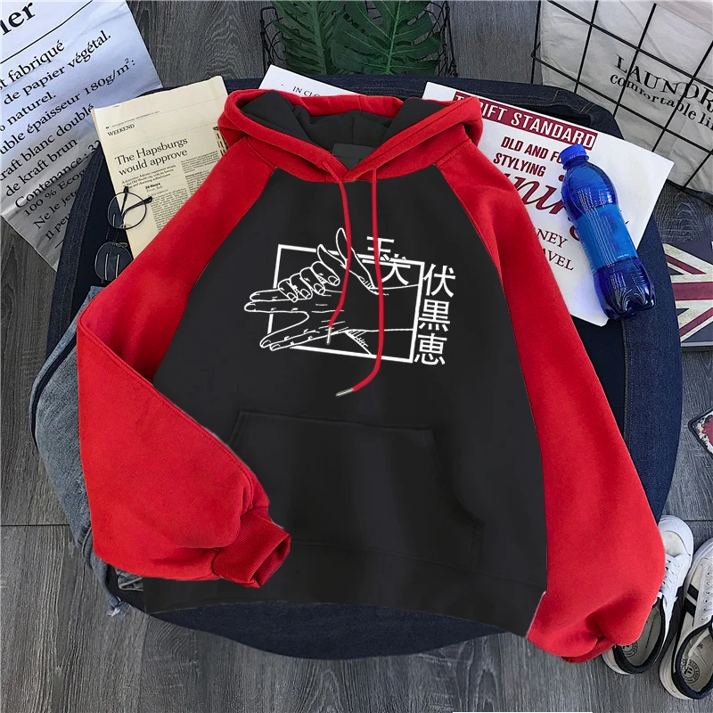 

Jujutsu Kaisen Anime Fushiguro Megumi Men Hoody Raglan sleeve Hoodie Autumn Pocket Sweatshirt Fleece Oversize Loose Hoodies Mens