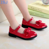 spring and autumn childrens female princess leather shoes pu 3 colors casual baby black and red fashion sneakers dance shoes
