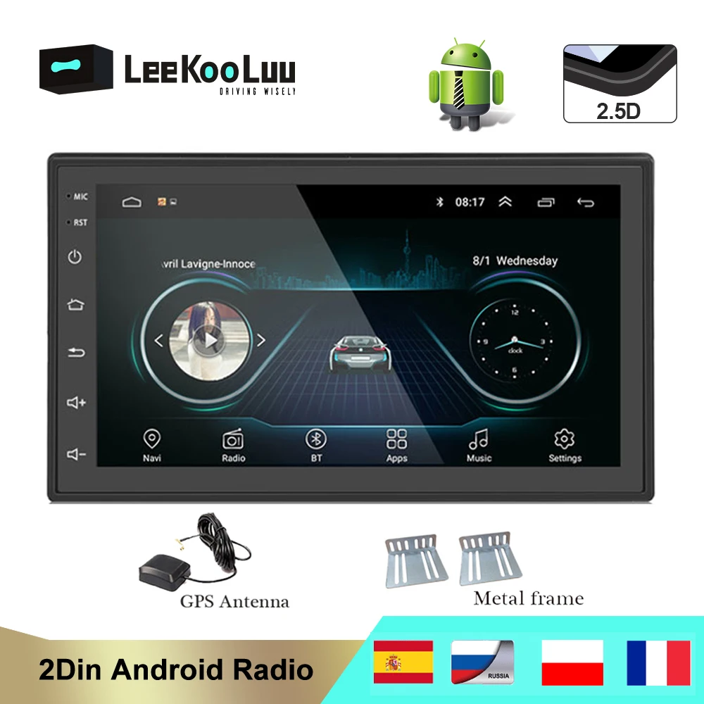 Автомагнитола LeeKooLuu 2 Din Android MP5 мультимедийный видеоплеер стерео GPS навигатор для