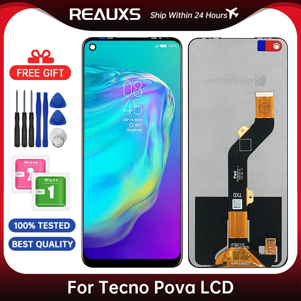 

6,8 "Оригинальный ЖК-дисплей для Tecno Pova LD7, ремонт, запасные части, Новый ЖК-дисплей LD7j