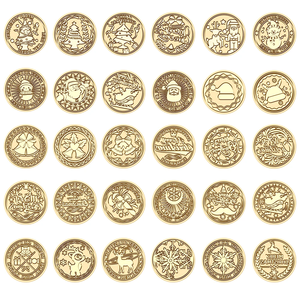 

25mm Christmas Wax Seal Stamp Cartoon Copper Head DIY Retro Sealing Decor Vintage Envelope Sealing Hobby Tools