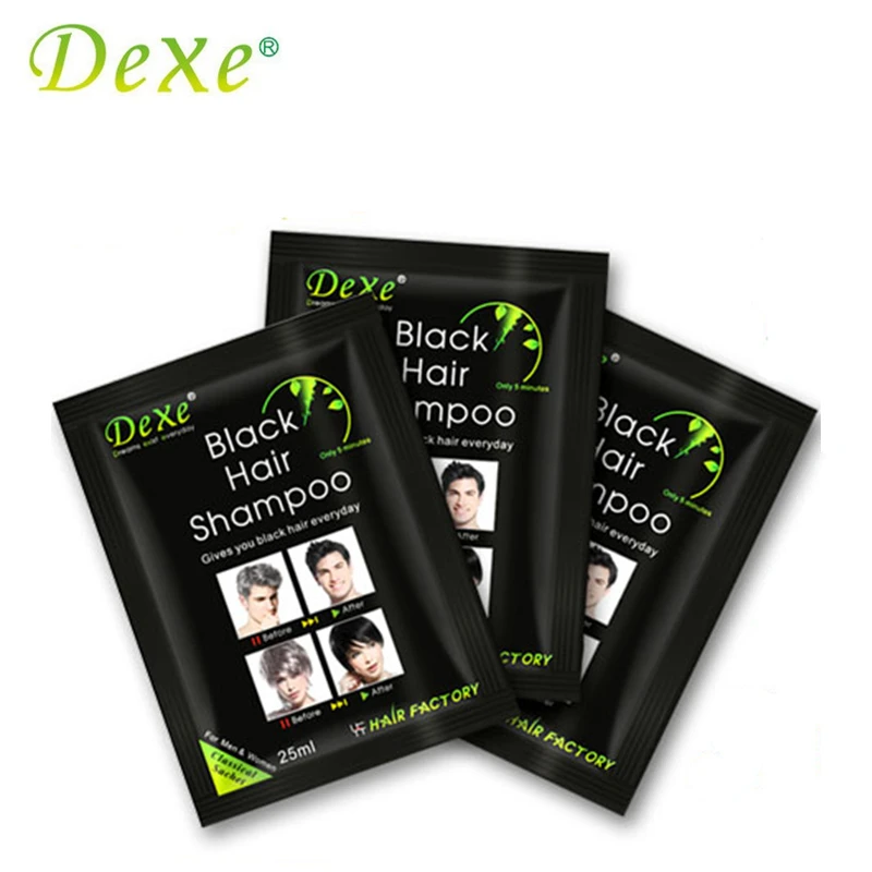 

10pcs Natural Organic 5 Mins Ginger Black Shampoo For Hair Coloring Grey White Black Hair Color Shampoo For Women and Men