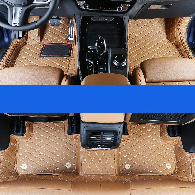 

leather car floor mat for bmw x3 2018 2019 2020 g01 g02 x4 accessories interior styling rug carpet covers