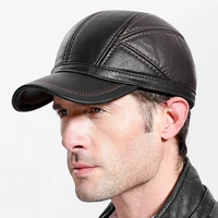 new fashion high quality fall winter men faux leather hat cap casual moto snapback hat mens baseball cap wholesale