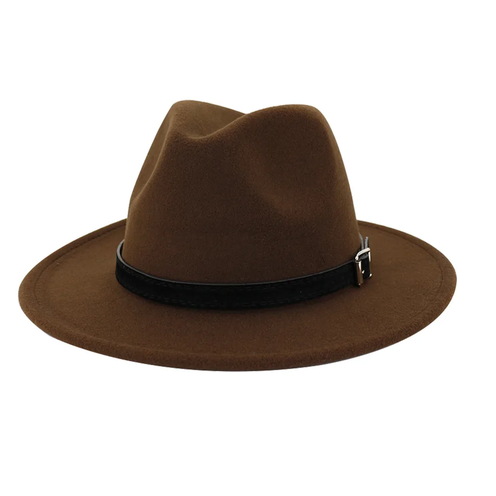 Женская шерстяная фетровая шляпа Классическая Осенняя с имитацией шерсти для