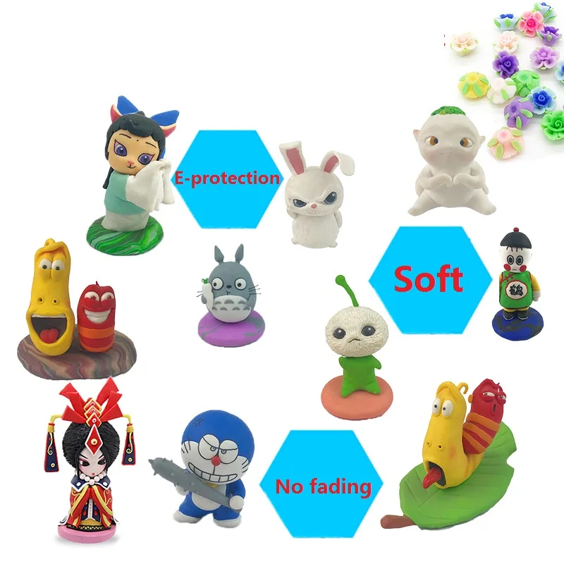 1Pcs 500g/Pcs Soft Clay Color Mud Sculpture Plasticine Child Student Manual Non-toxic E-protection Professional Quality Polymer