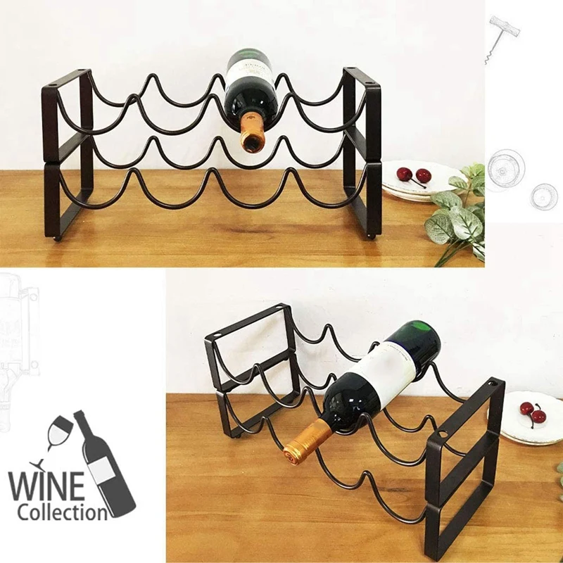 Настольная стеллажная стойка для вина двойной Слои хранение винных бутылок