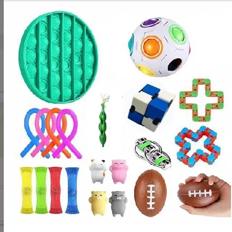 

24 Pack Fidget Sensory Toy Set Stress Relief Toys Autism Anxiety Relief Stress Pop Bubble Fidget Sensory Toy For Kids Adults