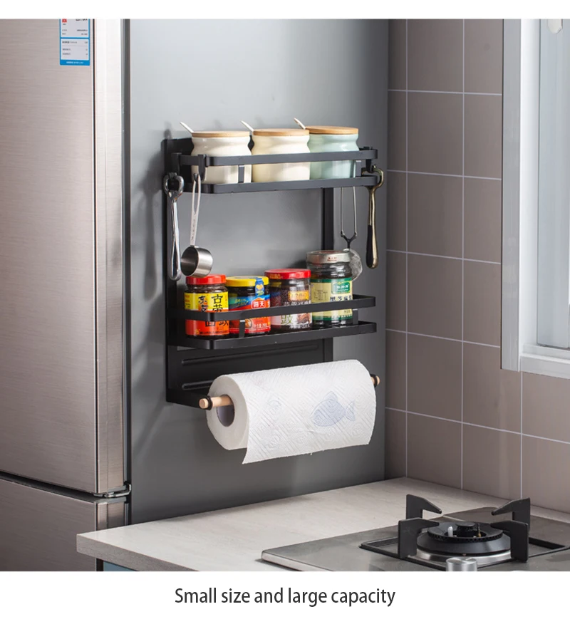 magnet shelf paper towel roll holder magnetic fridge side rack decorative holder kitchen spice hang storage shelf bath organizer free global shipping