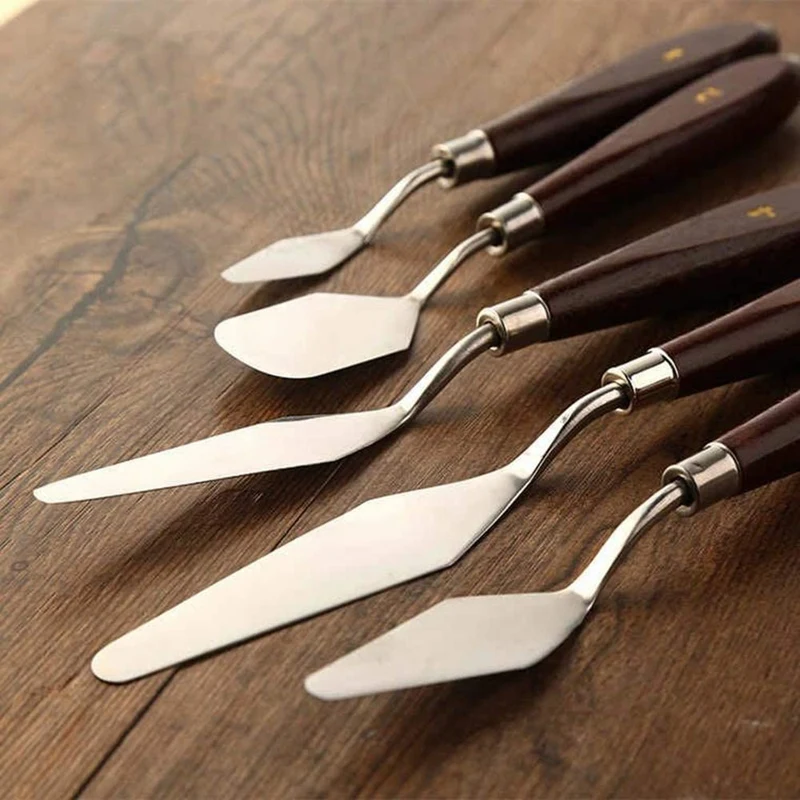 5-Piece Painting Scraper Set Paint Palette Knife Gouache Stainless Steel Art | Канцтовары для офиса и дома