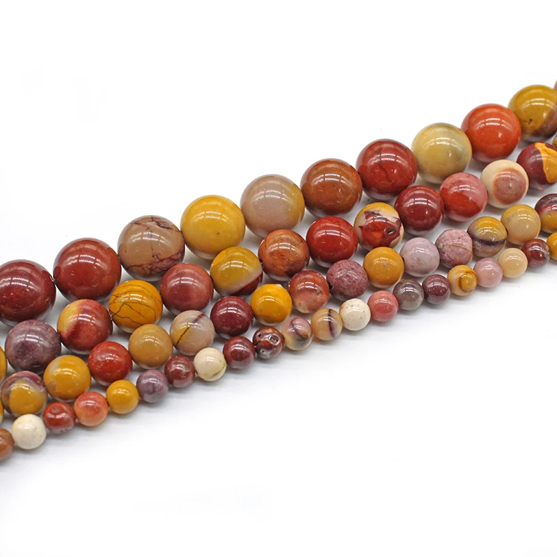 Натуральный камень Mookaite яичный желток петли учетные записи 4 6 8 10 12 мм Регулировка