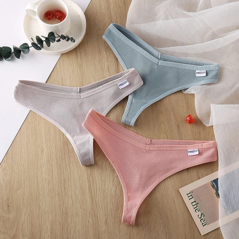 

Women Sexy V Waist G-String Comfortable Striped Thong Panties Women T-back Underpants M-XL Female Bikini Woman Cotton Intimates