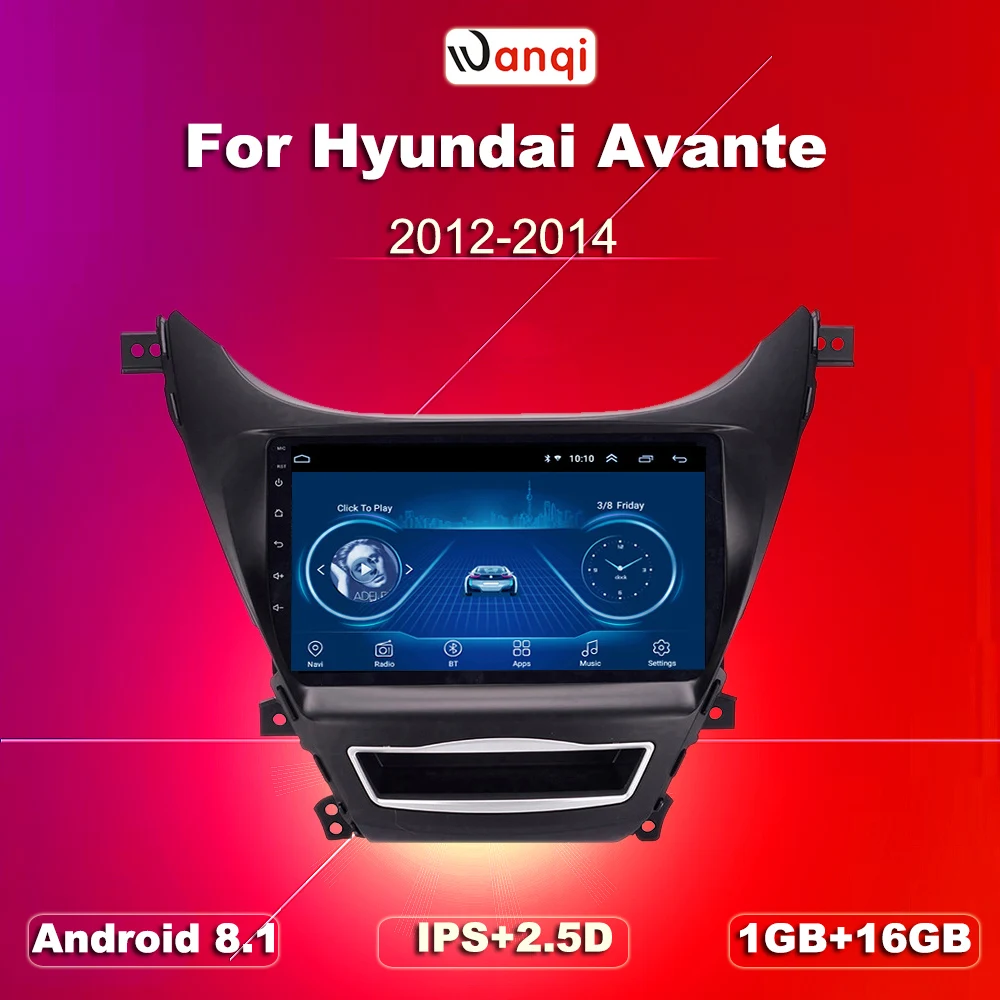 Android 8 1 2.5D Закаленное HD сенсорный экран 9 дюймов радио для hyundai Elantra 2011-2013 с Bluetooth USB