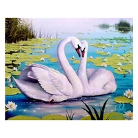 diy 5d full diamond embroidery animal mosaic diamond painting lakeside white swan handmade art furniture decoration hobby gift