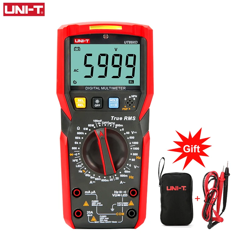 

Мультиметр UT89X, UNI-T, UT89XD, цифровой мультиметр с истинным среднеквадратичным значением, профессиональный Вольтметр переменного/постоянного ...
