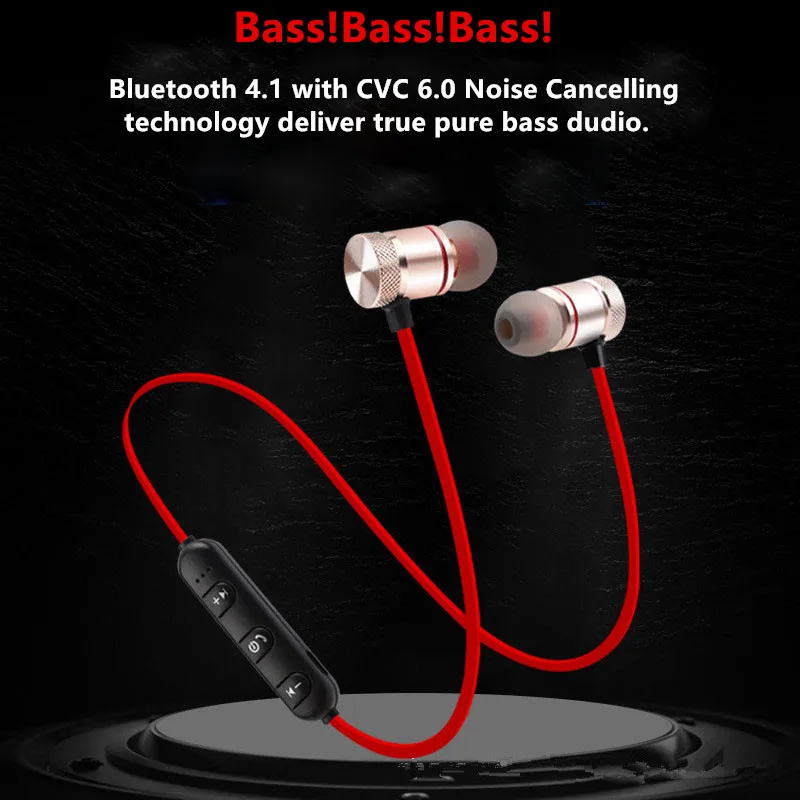 

5.0 Bluetooth Earphone Sports Neckband Magnetic Wireless Headset Stereo Earbuds Music Metal Headphones With Mic For All Phones
