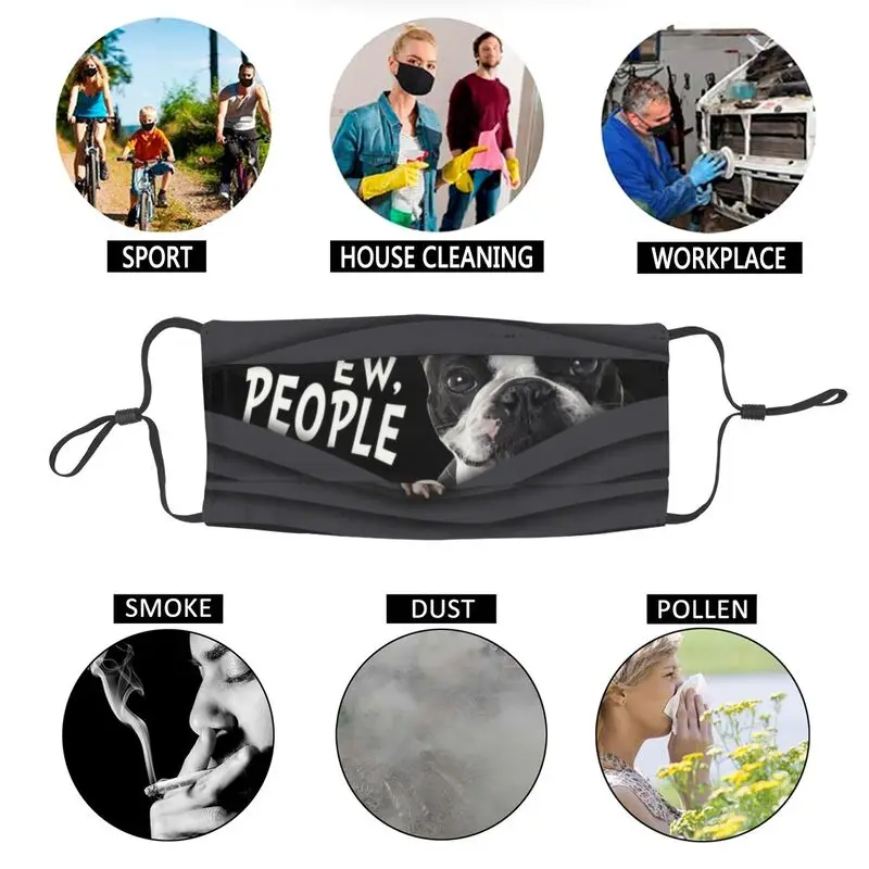 

Boston Terrier Mask Dustproof Adjustable Funny Dog Puppy Face Mask Protection Cover Men Women Respirator Mouth-Muffle
