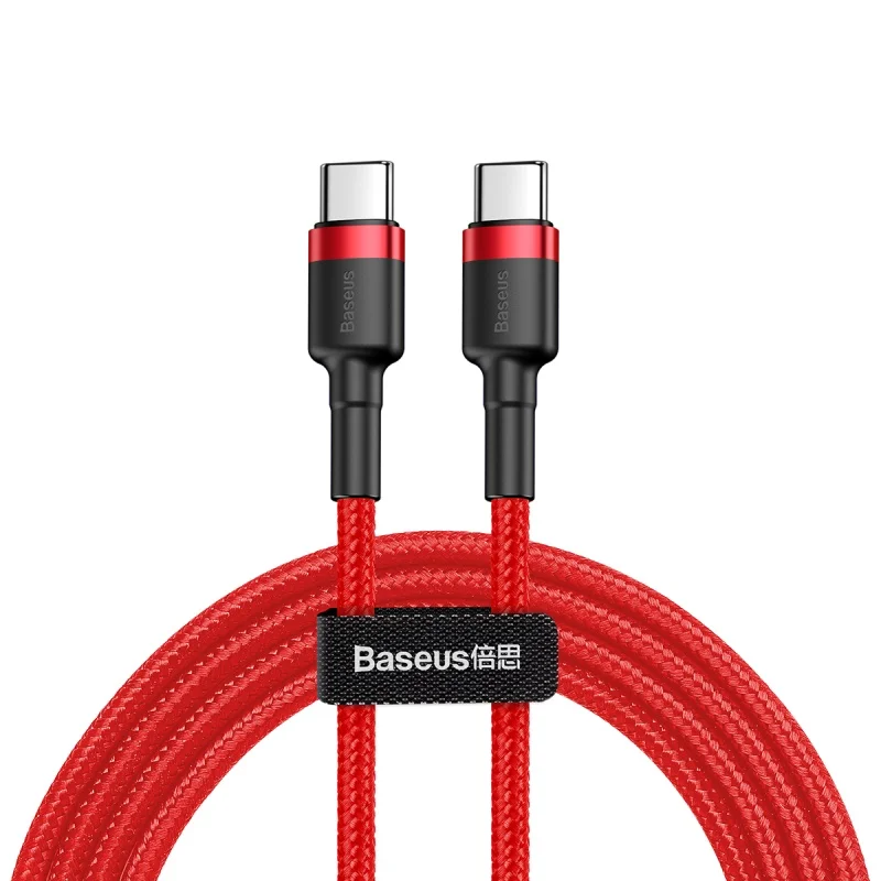 Baseus кабель usb type C к USB C кабель для samsung S10 Xiaomi Мобильный телефон USBC PD Быстрая зарядка шнур USB-C кабель type-C - Цвет: Red