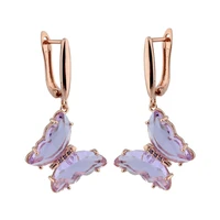 animal butterfly shape design color fashion jewelry colourful glass drop earring for women girl unusual earrings jewelry