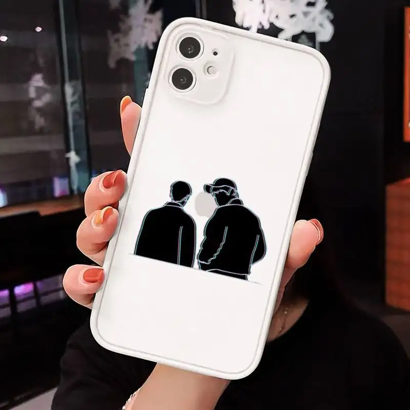 

Black lineart boys Phone Case Matte Transparent for iPhone 7 8 11 12 s mini pro X XS XR MAX Plus Clear mobile bag