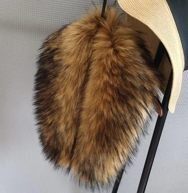 Осенне-зимний женский меховой воротник из искусственного меха лисы енота шапка