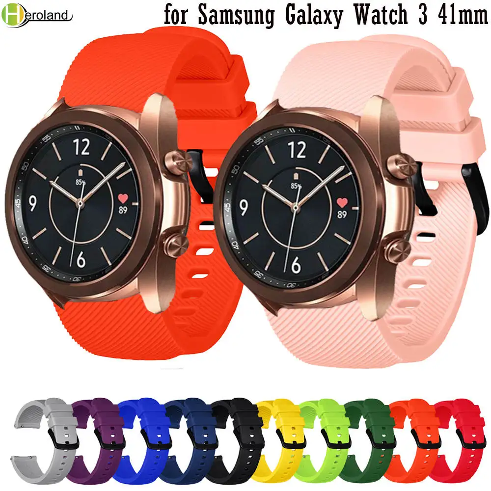 

Ремешок силиконовый для Samsung Galaxy Watch 3 41 мм, мягкий спортивный браслет для смарт-часов, аксессуары для наручных часов, 20 мм
