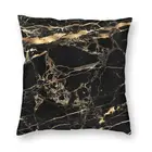 Черная мраморная Золотая наволочка с венами, наволочка для дивана, Современная квадратная наволочка с геометрическим рисунком для гостиной, 45x45