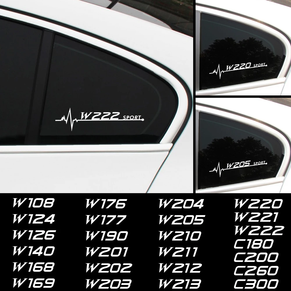 

2PCS Auto Side Window Body Stickers Decor Decals For Mercedes Benz AMG A B C E R G Class GLK CLA GLB GLC GLA W204 W210 W211 C300