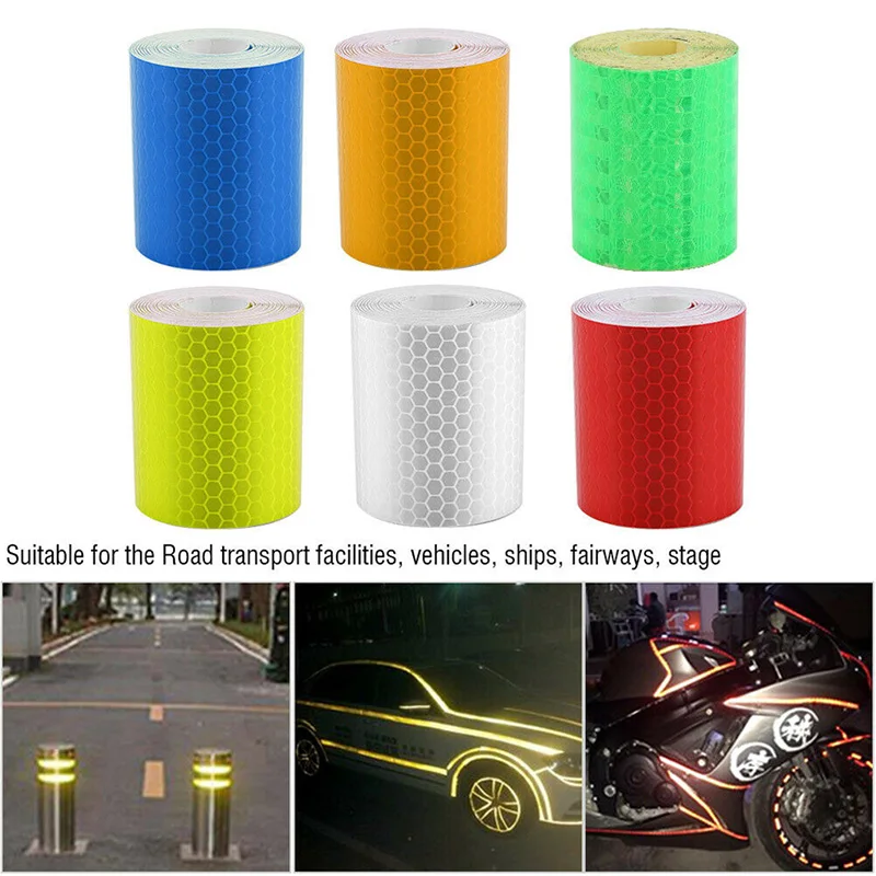 

Car Accessories 1m*5cm Car Truck Reflective Self-adhesive Safety Warning Tape Roll Film Sticker