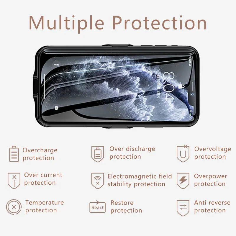 

Battery Charger Case Charging Case Battery Case For iPhone 11 Pro Charging Power Case For iPhone 11 Pro Max Power Bank Case