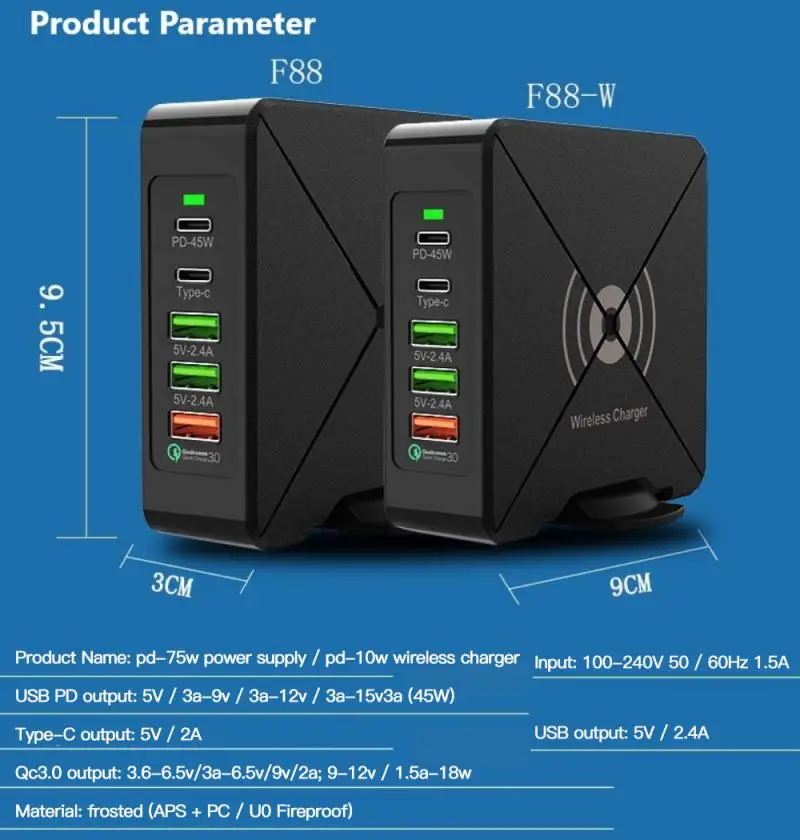SEC 5-станция зарядного устройства с портом USB HUB дисплея СИД Мульти док-станция для