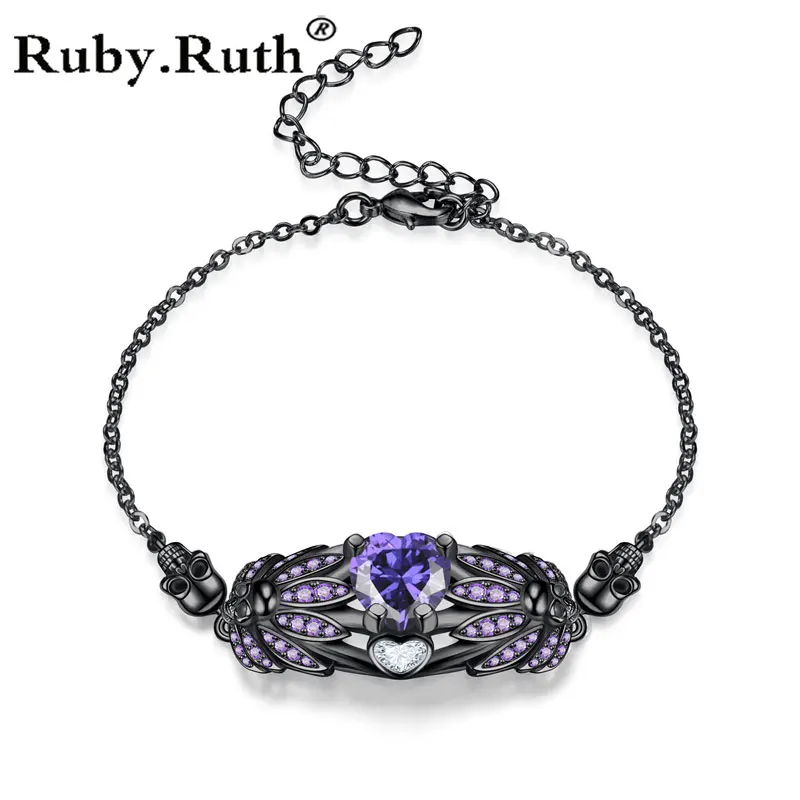 Браслет и череп из циркония в форме сердца женский браслет свадебный подарок