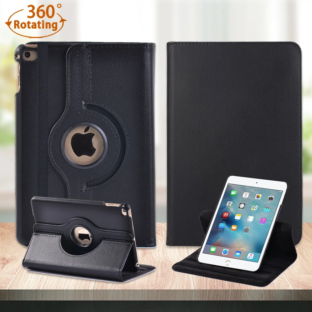 

For Apple Ipad Mini 4/5 7.9 Inch PU Leather 360 Rotating Case for A1538/A1550/A2133/A2124/A2125 Drop Resistance Tablet Cover