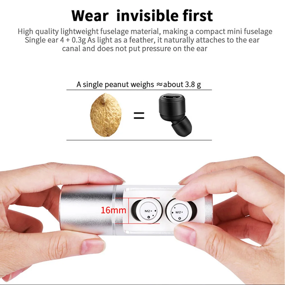 M2 + беспроводная Bluetooth 5 0 гарнитура TWS бинауральные стерео спортивные