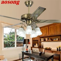 aosong classical ceiling fan light large 52 inch lamp with remote control modern simple led for home living room