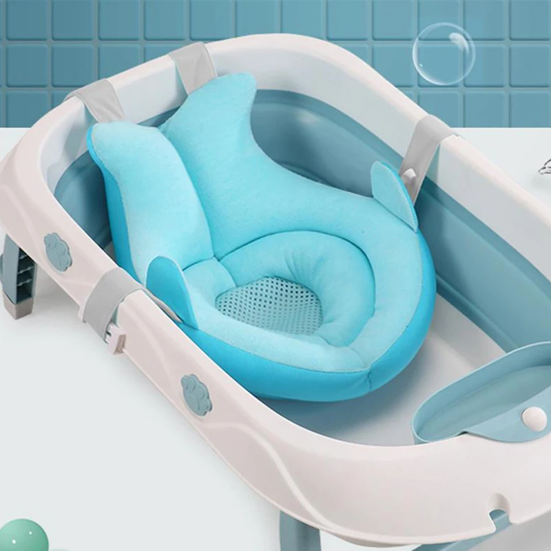 

Новая складная детская Ванна QWZ, мультяшная детская душевая ванна, нескользящая детская поддерживающая подушка для ванны, мягкая подушка