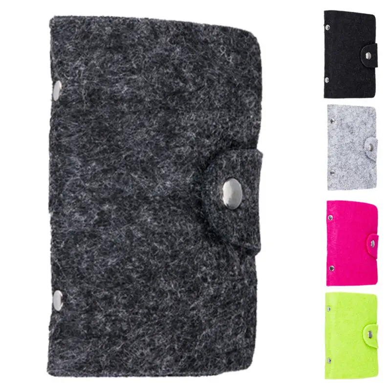 Новинка 24 слота для карт войлок мульти держатель женщин и мужчин Id кредитный