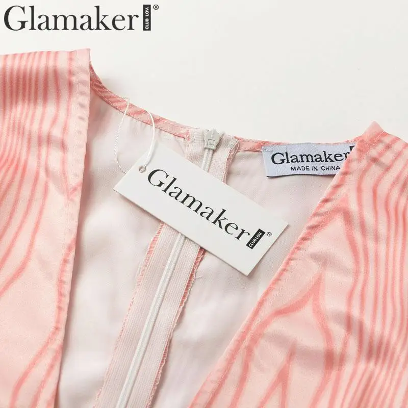 Glamaker, розовое облегающее мини-платье с v-образным вырезом, длинный рукав «летучая мышь», широкий пояс, элегантное женское платье, Осень-зима, вечерние, Клубные, сексуальные платья
